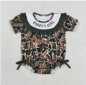 SR3916 - Mono de burbujas con bordado de camuflaje para bebés, diseño de niña de papá - Product Image 3