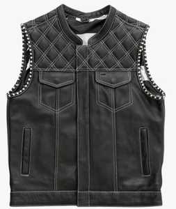 Chaleco de Cuero Genuino Negro Hecho a Mano, Estilo Vaquero Informal de Invierno, Calidad Premium, Estilo Occidental Champ King - Product Image 1