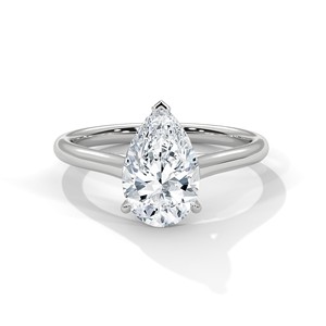 2.0ct Pear Cut CZ <b>Solitaire</b> <b>Ring</b> 925 Sterling <b>Silver</b> Classic Engagement Band - Product Image 3