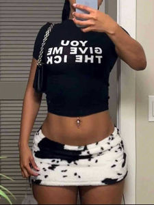 Alta calidad 2025 nuevo Y2K verano Streetwear Casual letra estampado Crop Top Tops para mujeres moda mujer Tops - Product Image 3