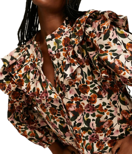 Meilleures ventes Robe florale marron au design unique avec tissu confortable pour chaque occasion pour le commerce de gros - Product Image 5