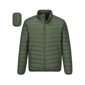 Chaqueta de burbuja de invierno para hombre de alta calidad con cuello levantado y logotipo frontal al por mayor - Product Image 4