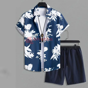 Ensemble de shorts d'été pour hommes grande taille High Street, logo personnalisé, respirant, imprimé professionnel - Product Image 1