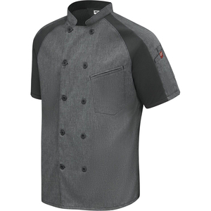 เสื้อเชฟแขนยาวแบบแร็กแลนระบายอากาศสำหรับผู้ชาย รุ่นกันน้ำมัน สีแดง - Product Image 5