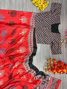 คอลเลกชันโสร่งผ้าไหมสำหรับผู้หญิงชุดปาร์ตี้แบบดั้งเดิมพิมพ์ลายดิจิตอลชุดอินเดียและปากีสถาน - Product Image 5