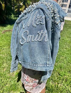 Veste en jean délavée à l'acide pour femmes Vêtements d'extérieur décontractés Slim Fit Cadeau élégant pour elle, prête pour la fête de mariage - Product Image 2