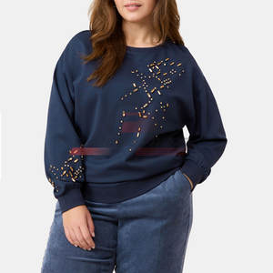 Sudadera con diamantes de imitación y logotipo personalizado superventas sudadera con diamantes de imitación y logotipo personalizado de alta calidad para mujer - Product Image 2