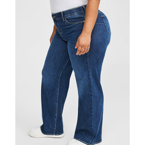 Nueva colección de moda de verano para mujer, pantalones vaqueros de gran tamaño transpirables informales de 5 bolsillos para mujer, estilo recto de talla grande - Product Image 3