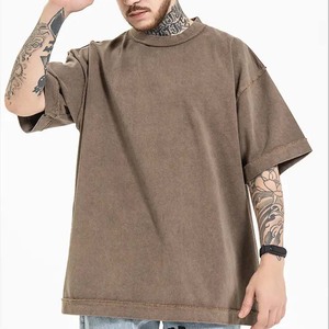 Camiseta lavada con piedra personalizada, camiseta gráfica de calle alta, camisetas deportivas de cuello redondo holgadas Unisex - Product Image 6