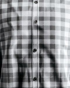 Chemise en flanelle à carreaux pour homme sur mesure, manches longues, boutonnée, décontractée, chaude pour l'hiver, chemise à carreaux, tissu doux, couleur noir et blanc, vente en gros - Product Image 5