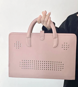 Bolso de mano para ordenador portátil de cuero PU reciclado para mujer, elegante Función de viaje de negocios antirrobo de base biológica - Product Image 2