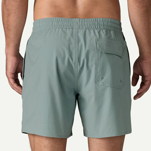 Shorts de plage d'été pour hommes, personnalisés, 100% polyester, toile, cordon de serrage, respirant, style surf, motif uni, vente en gros, OEM - Product Image 6