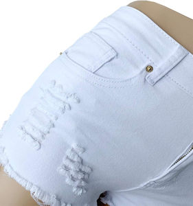 Shorts de mezclilla casuales vintage de verano para mujer, transpirables, de secado rápido, de cintura media, pierna recta, con botones, diseño estampado - OEM ODM - Product Image 4