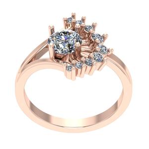 Anillo de racimo de diamantes cultivados en laboratorio de corte redondo de 1,50 quilates VVS Clarity DE Color en anillo de aniversario de oro de 14K para joyería de mujer - Product Image 4