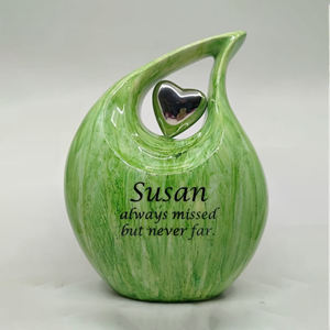 Urna de Aluminio Verde en Forma de Lágrima para Cenizas Humanas Adultas, Masculinas y Femeninas, Recipiente de Metal para Cremación, Proveedor Mayorista - Product Image 6