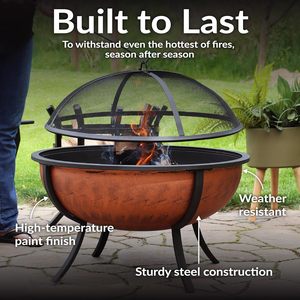 Authentic Modern Indian Made Copper Natural <b>Gas</b> <b>Fire</b> <b>Pit</b> with up to 9999 BTU Heating for Lawn Courtyard Parties-Portable Design - Product Image 6