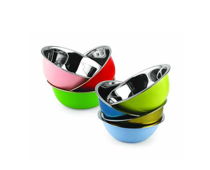 Bol de service en métal doré et blanc pour la cuisine et la table par Ambience Lifestyle - Product Image 3