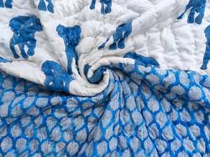 Couverture en coton Razai de taille Queen à imprimé animal, faite à la main en Inde, matelassée - Product Image 6