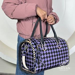 Sac de voyage en cuir à carreaux, grand format, tendance 2026, nouveau sac à main de créateur, poignée supérieure, bandoulière, sac à main, sacs Speedy - Product Image 1