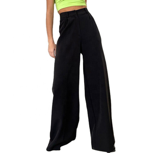 Pantalones informales de verano para mujer, pantalones de pierna ancha holgados de color caqui, pantalones y pantalones personalizados de alta calidad para mujer, venta al por mayor - Product Image 5