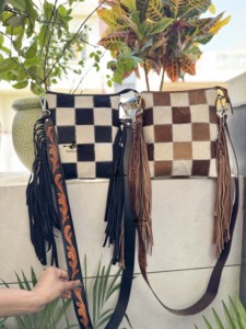 Sac à franges en cuir de vachette à motif occidental sculpté à la main beaux sacs de soirée de créateur pour femmes à usage multiple - Product Image 5