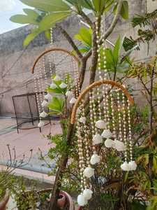 Demi-lune fleur jardin décoration de la maison Dream Capture Gota coloré tenture murale décoration de mariage bébé douche Haldi Mehndi - Product Image 3