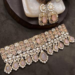 Belle Moissanite Doublet CZ Meilleure Qualité Collier Ensemble Avec Boucles D'oreilles Mariages Fiançailles Porter Collection Pour Les Femmes - Product Image 1