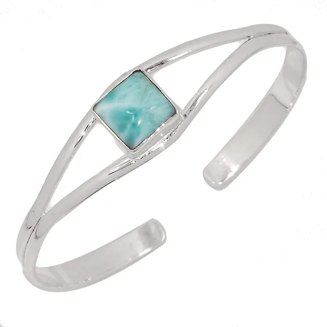 Vrouwen Groothandel Sieraden 925 Zilveren Armbanden Edelsteen Natuurlijke Sierlijke Rose Vergulde Larimar Armband 925 Sterling Zilver