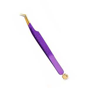 Pinzas de Fibra para Extensión de Pestañas Sevmek, Nuevas, 10 mm de Longitud, Degradado Morado, Acero Inoxidable, Profesional, Alta Precisión - Product Image 6
