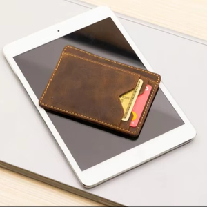 Genuine <b>Leather</b> Men's Vintage Durable Anti-theft <b>Credit</b> <b>Card</b> <b>Holder</b> Pocket Wallet LCH-0148 - Product Image 1