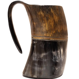 Taza de cerveza vikinga hecha a mano, Ágata Natural con mango de gran ángulo para café, brandy, cóctel, bebidas en fiestas - Product Image 1