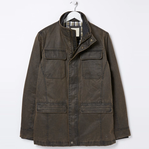 Veste d'hiver en coton épais personnalisée pour hommes Poches pour les mains Col tourné Zip doublé avant Vêtements de travail durables en coton chino sergé pour le printemps - Product Image 1