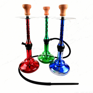 Ensemble de narguilé moderne avec base en verre et tige en aluminium creux coloré pour salon, bar et usage domestique, design élégant et haut de gamme, chicha - Product Image 1