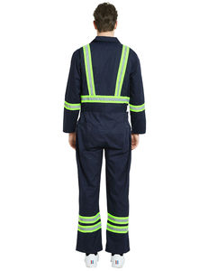 Mono DE TRABAJO reflectante de alta visibilidad unisex de 1 color, uniforme de mecánico de algodón, monos de protección laboral, chaleco de alta visibilidad con logotipo - Product Image 3