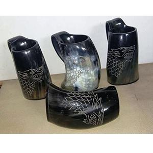 Corne à boire Viking Corne de boeuf authentique sans danger pour les aliments Corne à boire Viking avec utilisation à la main pour poli à bas prix - Product Image 3