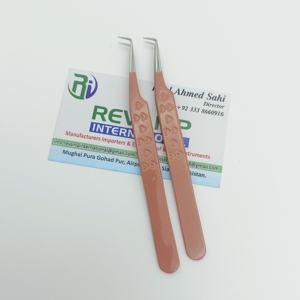 Pince à cils marque privée en acier inoxydable à 90 degrés mince conception d'impression de coeur couleur marron volume pince à cils éventail - Product Image 3