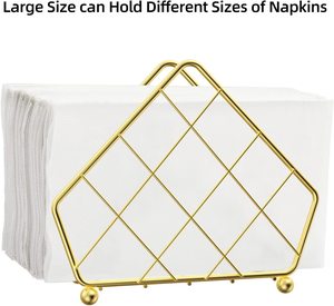 Boîte à mouchoirs rectangulaire en or de luxe en laiton métal Style européen porte-serviettes en papier pour salon Table à manger - Product Image 2