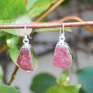 925 Solid <b>Sterling</b> <b>Silver</b> Fine <b>Stud</b> Earrings Small Delicate Raw Tourmaline Natural Crystal Gold Plated Drop Unisex Everyday Wear - Product Image 2