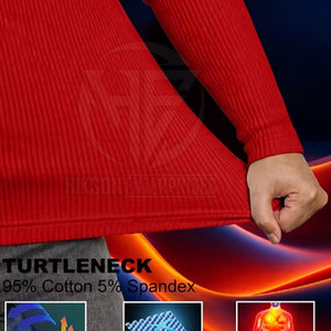 Modern Slim Appearance Stretch Knit Pullover with Comfortable High Collar for <b>Men</b> <b>Turtle</b> <b>Neck</b> Shirt - Product Image 5