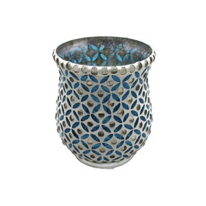 Juego de soporte votivo de cristal de diseño moderno de 2 tarros de vela de tamaño mediano de Color púrpura para sala de estar y decoración navideña - Product Image 5