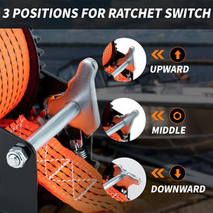 AMBITION 16000lbs Ağır Hizmet Tekne Treyler Vinci, 26FT Kayış, 2 Yönlü Kilitli Mekanizma ve 4:1 Dişli Treyler Vinci, Taşınabilir El Kranklı Vinci - Product Image 4