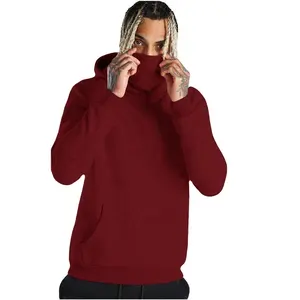 Latest Design Plain Face Cover Hoodies Sweatshirts Wholesale Price Winter Wear 100%Cotton Fleece Breathable Pullover Hoodies