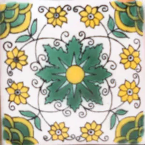 Cerámica mexicana de Talavera hecha a mano 9 azulejos para uso en exteriores para pared o suelo C #100 - Product Image 1