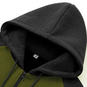 Conjunto de sudadera con capucha y pantalones de chándal informales para hombre-Cremallera, cordón, tela de lana para Otoño/Invierno-Lavable a máquina - Product Image 4