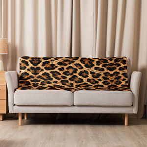 Wild Leopard Midnight Sherpa Throw <b>Blanket</b> - Product Image 1