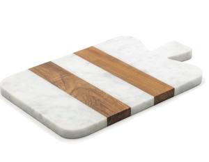 Planche à découper et plateau de service en bois d'acacia et marbre, écologique, durable, style américain, look tendance - Product Image 1