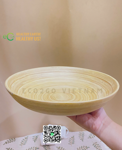 Assiettes vertes personnalisables Plat en bambou filé Assiette de service traiteur Plats à manger en bois biodégradable Par Eco2go Vietnam - Product Image 5