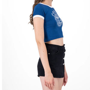 Camisetas Cortas de Algodón 100% para Mujer, Precio al por Mayor, Alta Calidad, Estilo Hip Hop para Verano, Lisas, Teñidas, Ecológicas - Product Image 4