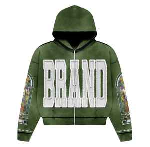 Sudadera con capucha chándal venta al por mayor moda dos piezas chándal logotipo personalizado Jogger Sudadera con capucha traje estilo urbano Sudadera con capucha chándal proveedor - Product Image 3