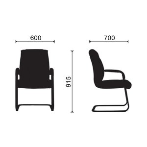 Floria02 Ergonomic Kneeling Chair for Conference Room Leather Upholstered with Fixed Armrest HOCQ68005 - Product Image 3